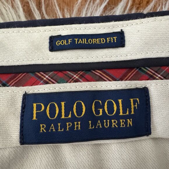 Polo Golf Ralph Lauren Men’s 42x30 Golf Tailored Fit Navy Blue Chino Pants Khaki - Picture 3 of 9